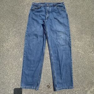 Vintage Orange Tab Levis 505 Jeans Mens 38x32 Straight Blue Denim Made In Canada